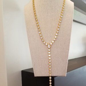 Melinda Maria Goldtone Crystal Lariat Necklace